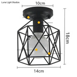 Vintage Ceiling Lights Lustre Luminaria Led Lamp Loft Iron Cage Fixtures Lighting