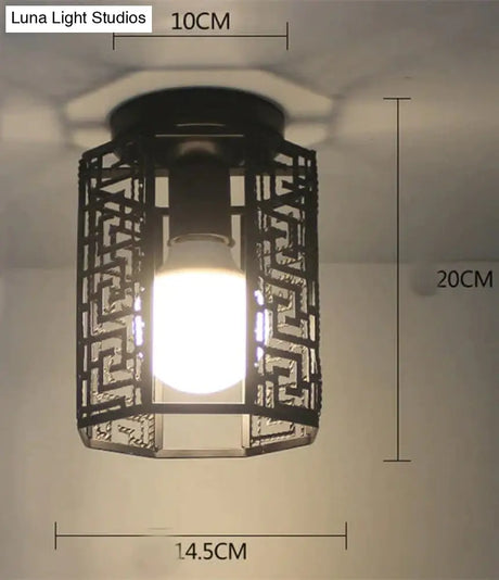 Vintage Ceiling Lights Lustre Luminaria Led Lamp Loft Iron Cage Fixtures Lighting