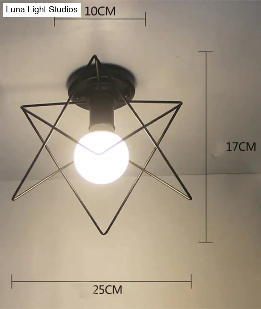 Vintage Ceiling Lights Lustre Luminaria Led Lamp Loft Iron Cage Fixtures Lighting
