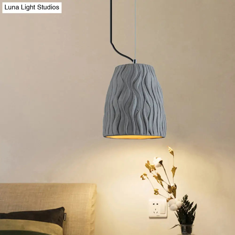 Vintage Cement Grey Dome Ceiling Light Coffee House Hanging Lamp Fixture 1 Head 6’ Or 10’ Wide