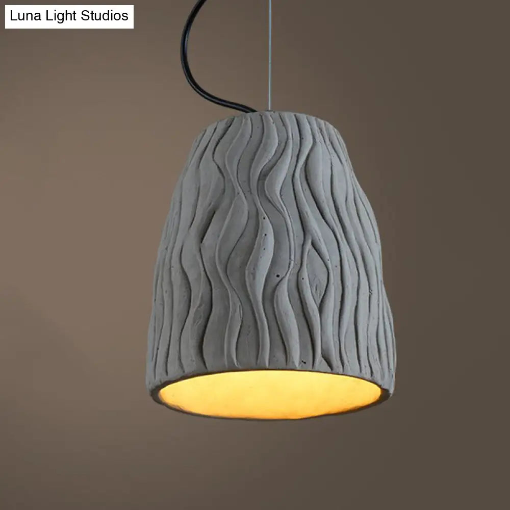 Vintage Cement Grey Dome Ceiling Light Coffee House Hanging Lamp Fixture 1 Head 6’ Or 10’ Wide