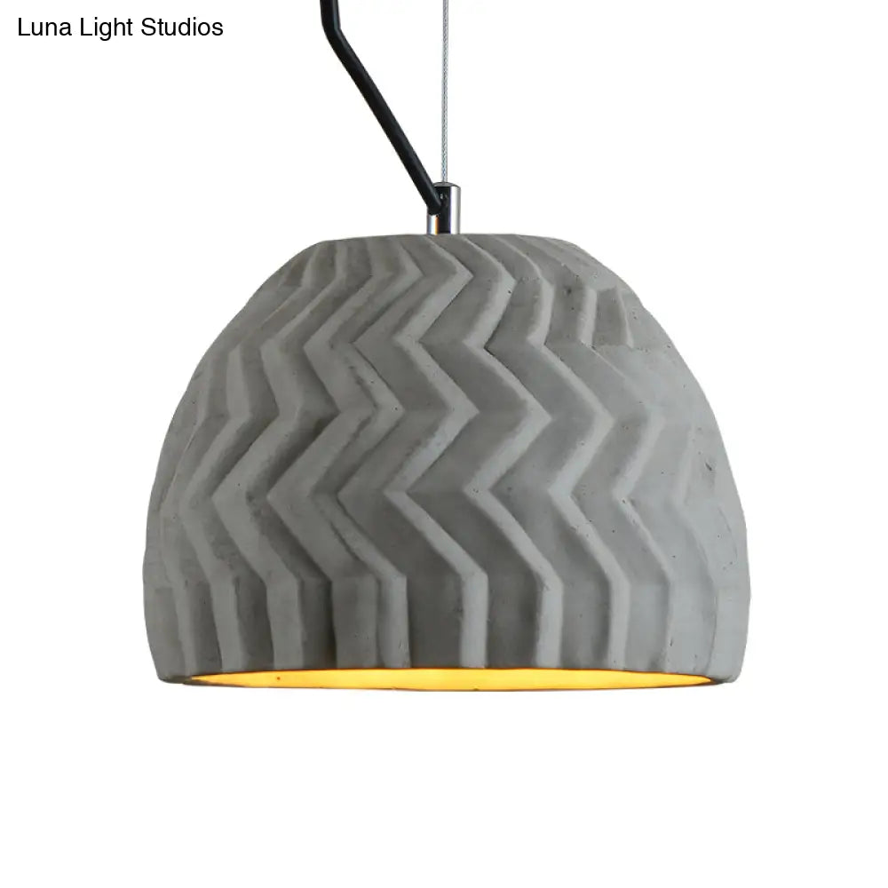Vintage Cement Grey Dome Ceiling Light Coffee House Hanging Lamp Fixture 1 Head 6’ Or 10’ Wide