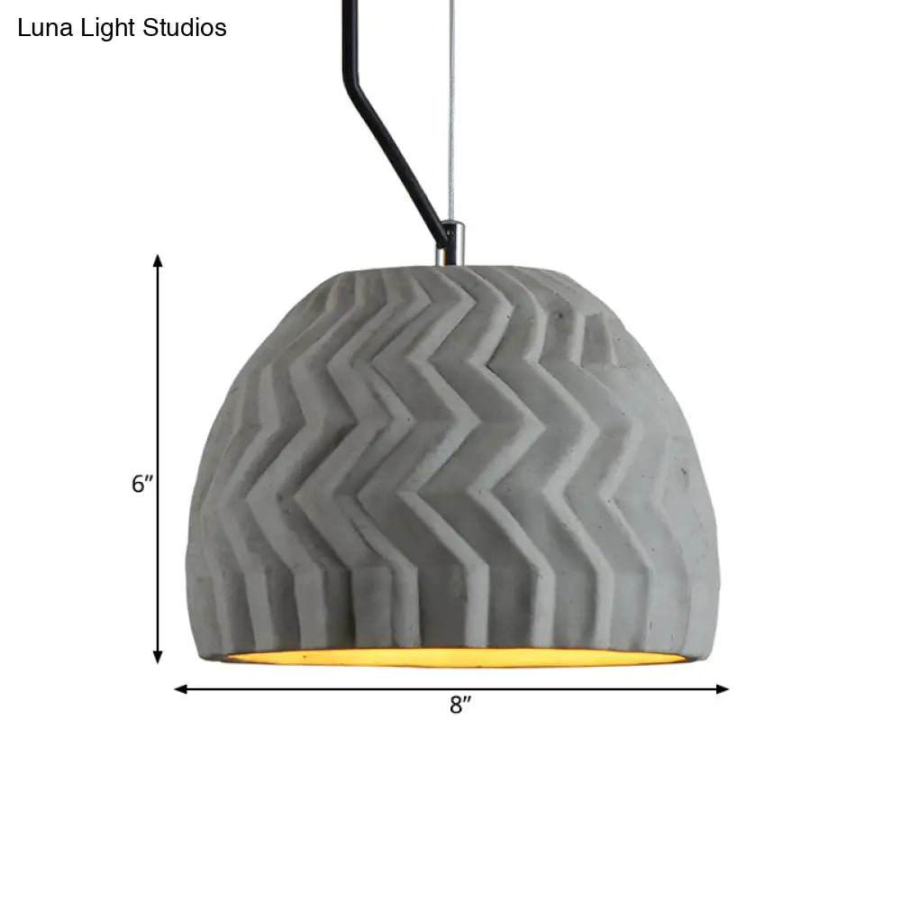 Vintage Cement Grey Dome Ceiling Light Coffee House Hanging Lamp Fixture 1 Head 6’ Or 10’ Wide
