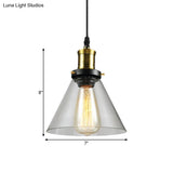 Vintage Clear Glass Hanging Ceiling Light With Brass Finish Ideal For Living Room Décor