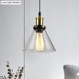 Vintage Clear Glass Hanging Ceiling Light With Brass Finish Ideal For Living Room Décor