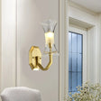 Vintage Clear Glass Sconce Lamp With Brass Finish - Wall Mounted Light Fixture