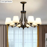 Vintage Cream Glass Chandelier Pendant Light - Elegant Hanging For Living Room
