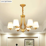 Vintage Cream Glass Chandelier Pendant Light - Elegant Hanging For Living Room
