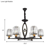 Vintage Crystal Block Ceiling Light - Tapered Design With 3/6 Hanging Lights For Dining Room In
