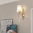 Vintage Crystal Flared Wall Mounted Lamp: Gold Sconce Light For Living Room