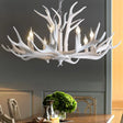 Vintage Deer Horn Resin Chandelier Pendant Light - Stylish Dining Room Hanging Lighting 6 / White