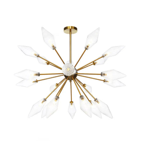 Vintage Diamond Hanging Fixture Chandelier - Amber/Clear Glass 9/12/15 Heads Adjustable Rod For