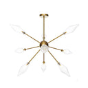 Vintage Diamond Hanging Fixture Chandelier - Amber/Clear Glass 9/12/15 Heads Adjustable Rod For