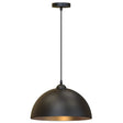 Vintage Dome Pendant Light Fixture For Dining Room In Black Metal