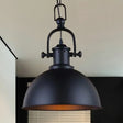 Vintage Dome Pendant Light In Black/White - Metal Hanging Lamp For Dining Room Black