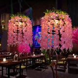 Vintage Drum Pendant Light - 1-Light Metal Led Flower Hanging Kit (Pink/Purple) For Restaurants Pink