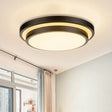 Vintage Dual - Layered Iron Led Ceiling Light In Black For Living Room - 11’/16’/19.5’ W / 11’