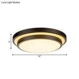 Vintage Dual - Layered Iron Led Ceiling Light In Black For Living Room - 11’/16’/19.5’ W