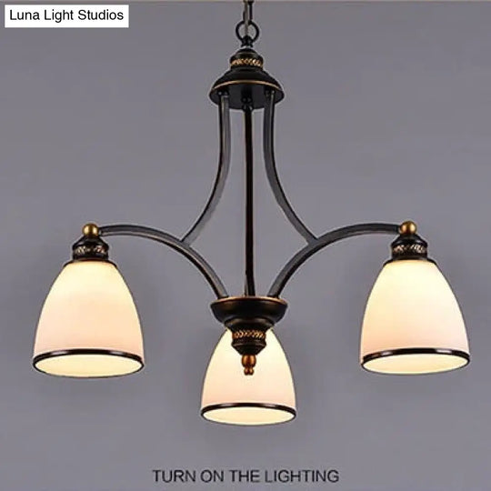 Vintage European Style Oil Rubbed Bronze 3/5/6/8 Light Glass Chandelier Shades