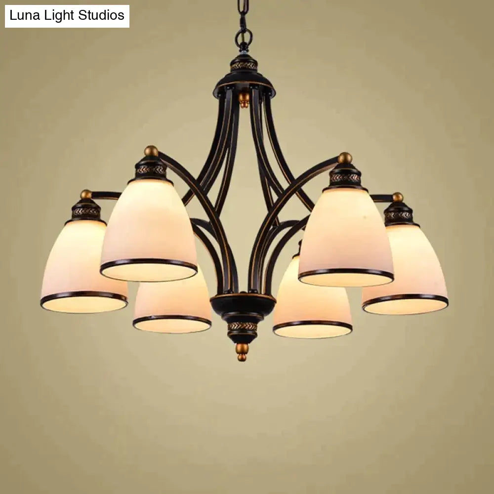 Vintage European Style Oil Rubbed Bronze 3/5/6/8 Light Glass Chandelier Shades