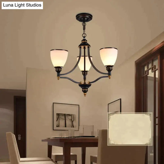 Vintage European Style Oil Rubbed Bronze 3/5/6/8 Light Glass Chandelier Shades