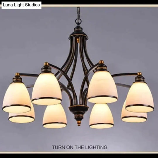 Vintage European Style Oil Rubbed Bronze 3/5/6/8 Light Glass Chandelier Shades