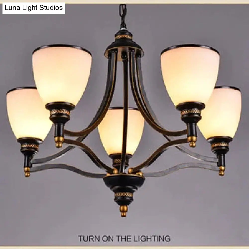 Vintage European Style Oil Rubbed Bronze 3/5/6/8 Light Glass Chandelier Shades 5 Up