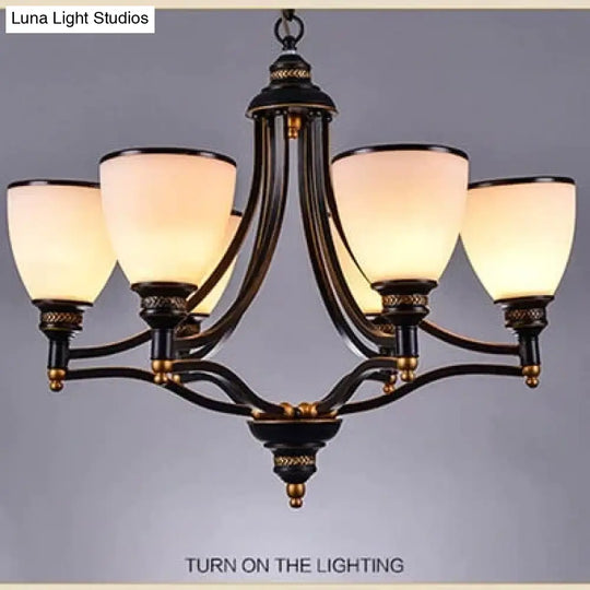 Vintage European Style Oil Rubbed Bronze 3/5/6/8 Light Glass Chandelier Shades