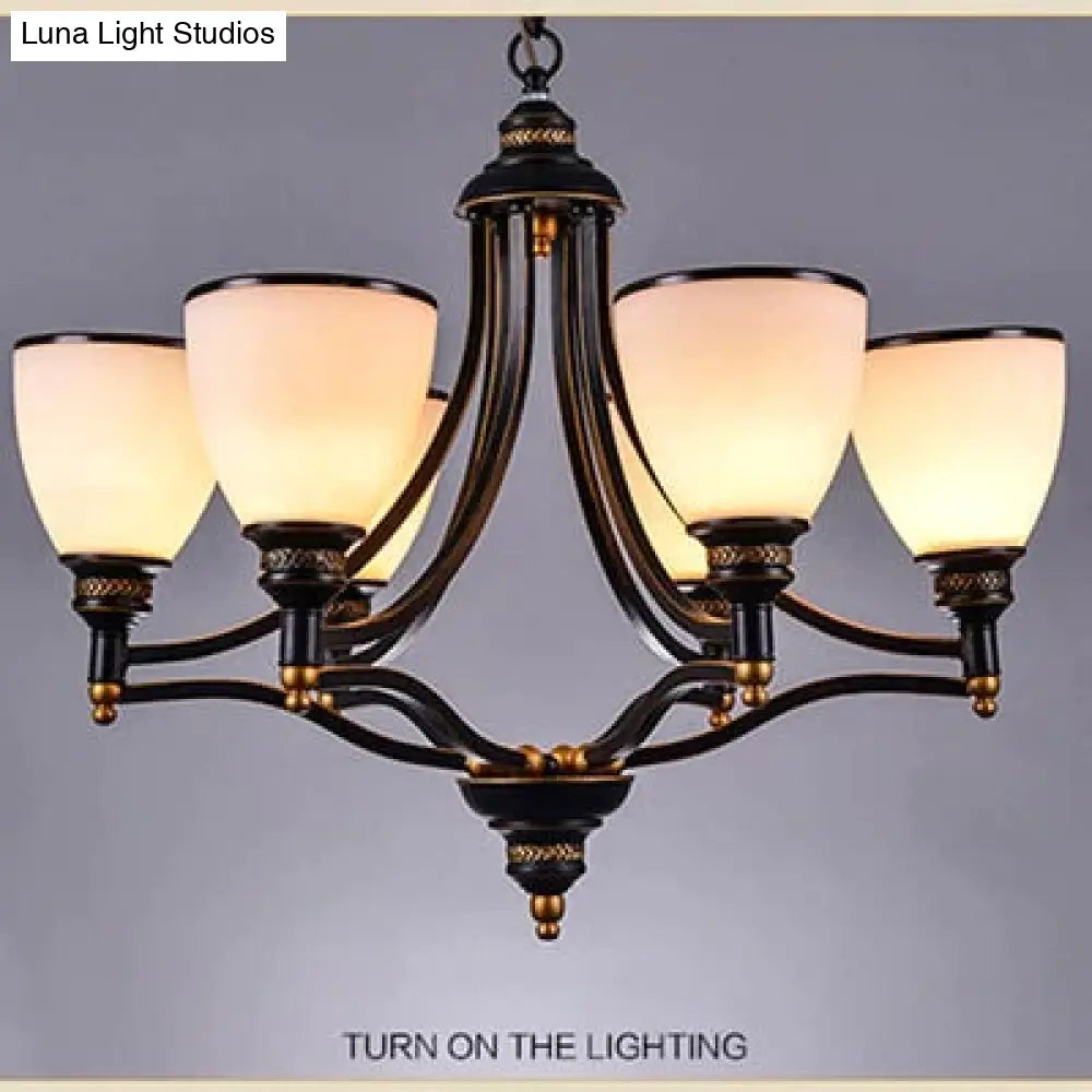 Vintage European Style Oil Rubbed Bronze 3/5/6/8 Light Glass Chandelier Shades 6 Up