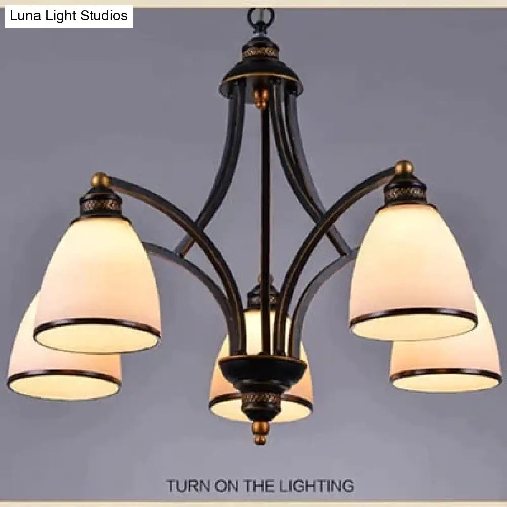 Vintage European Style Oil Rubbed Bronze 3/5/6/8 Light Glass Chandelier Shades
