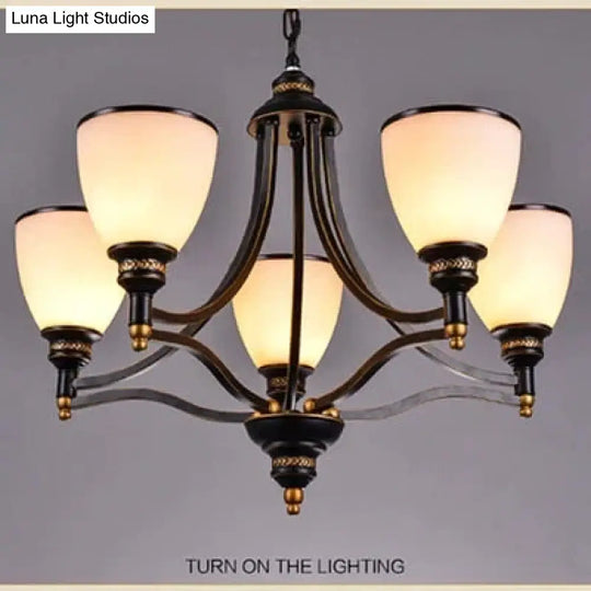 Vintage European Style Oil Rubbed Bronze 3/5/6/8 Light Glass Chandelier Shades