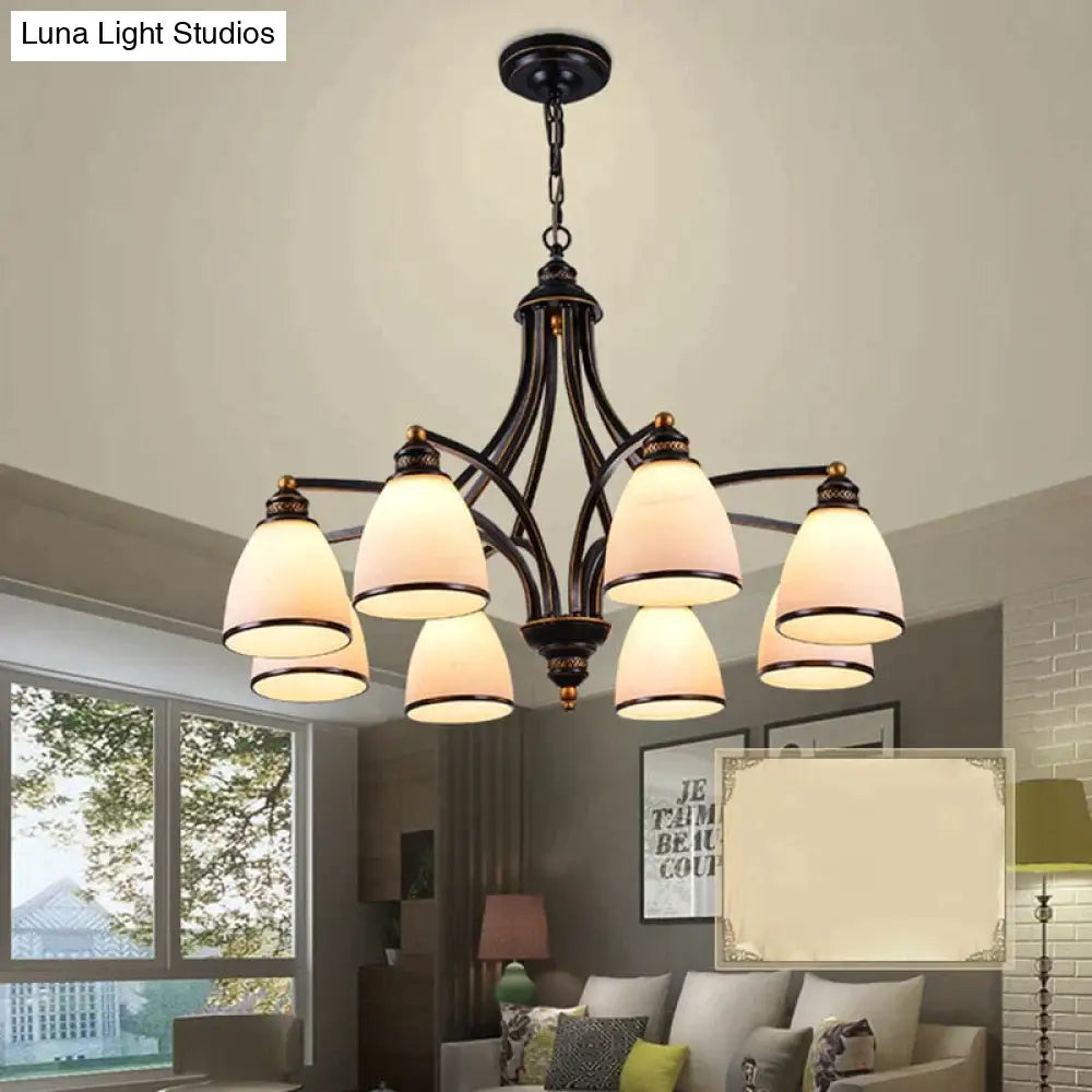Vintage European Style Oil Rubbed Bronze 3/5/6/8 Light Glass Chandelier Shades