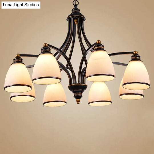 Vintage European Style Oil Rubbed Bronze 3/5/6/8 Light Glass Chandelier Shades