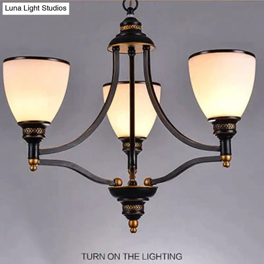 Vintage European Style Oil Rubbed Bronze 3/5/6/8 Light Glass Chandelier Shades 3 Up