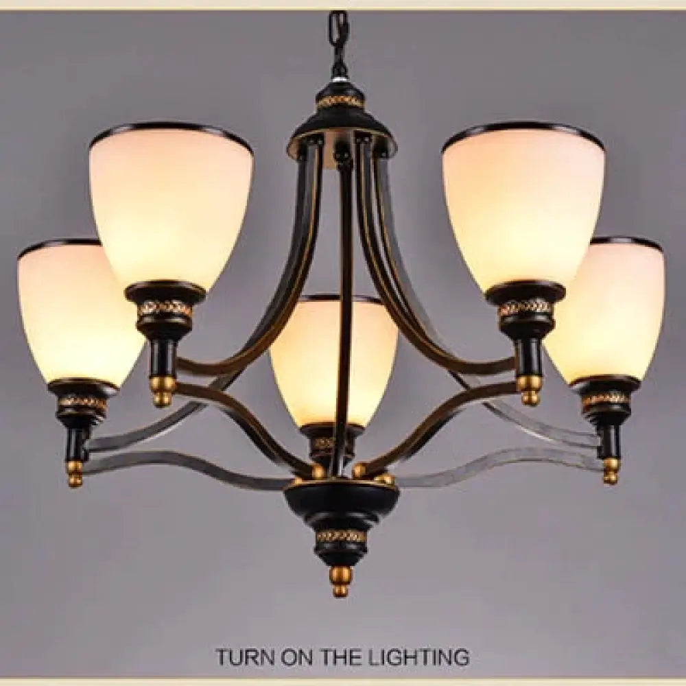 Vintage European Style Oil Rubbed Bronze 3/5/6/8 Light Glass Chandelier Shades 5 Up