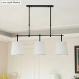 Vintage Fabric Pendant Light With 3 Bulbs Ideal For Dining Room White