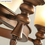 Vintage Frost Glass Coffee Chandelier - Stylish Pendant Light For Living Room