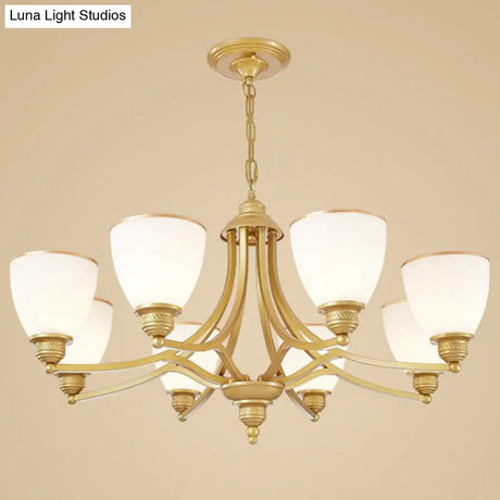 Vintage Frosted Glass Chandelier Pendant Light For Living Room Decor