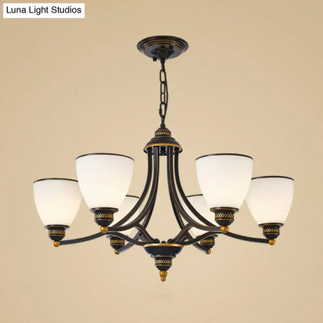 Vintage Frosted Glass Chandelier Pendant Light For Living Room Decor