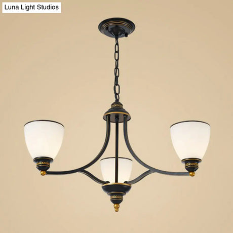 Vintage Frosted Glass Chandelier Pendant Light For Living Room Decor