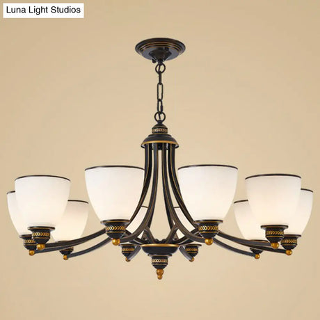 Vintage Frosted Glass Chandelier Pendant Light For Living Room Decor
