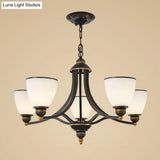 Vintage Frosted Glass Chandelier Pendant Light For Living Room Decor