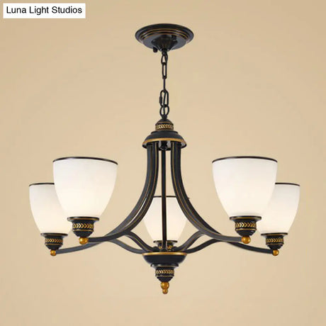 Vintage Frosted Glass Chandelier Pendant Light For Living Room Decor