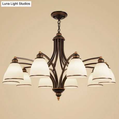 Vintage Frosted Glass Chandelier Pendant Light For Living Room Decor