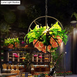 Vintage Global Rose Chandelier - 4-Bulb Led Pendant Light In Black