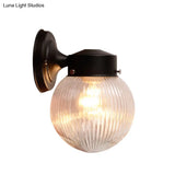 Vintage Globe Wall Sconce With White/Clear Glass Shade - Ideal For Bathrooms