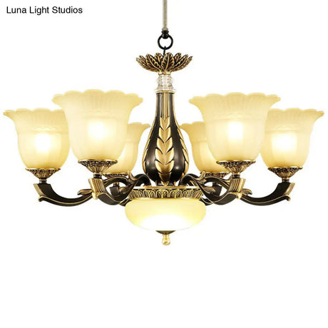 Vintage Gold-Black Chandelier Pendant Light For Dining Room Decor
