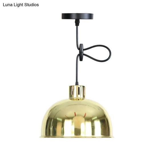 Vintage Gold Pendant Light With Single Head And Vent Hole - Perfect For Living Room Down Lighting /