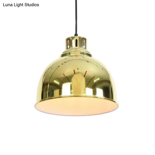 Vintage Gold Iron Pendant Light Kit - Bell/Cone/Trumpet Design 1 Head Down Lighting For Living Room