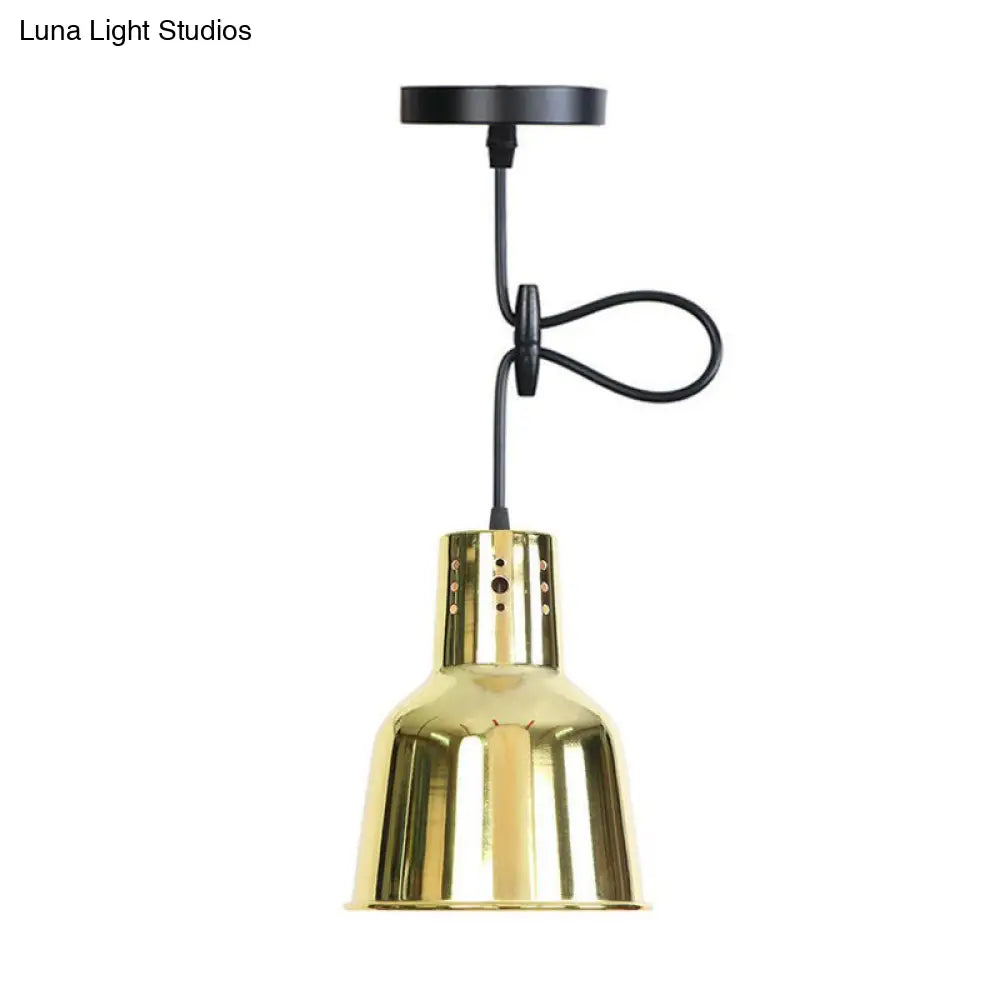 Vintage Gold Pendant Light With Single Head And Vent Hole - Perfect For Living Room Down Lighting /